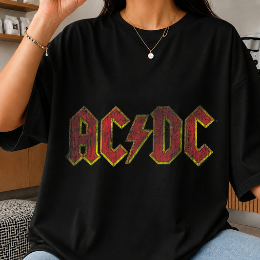 AC/DC Rock Band Distressed Grunge Lightning Bolt Logo PNG