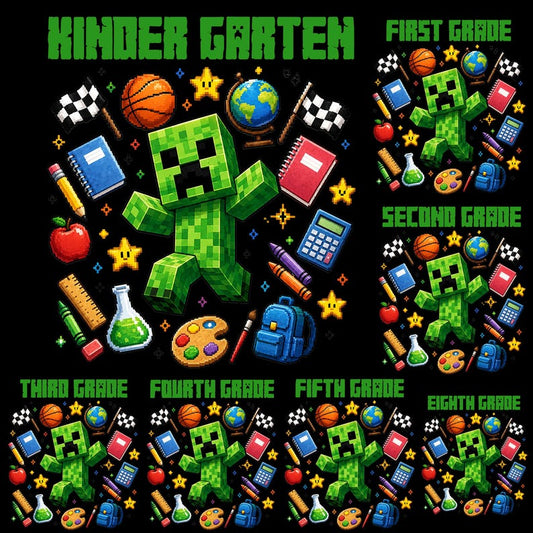 Minecraft Creeper Back to School PNG | SvgBundleHub