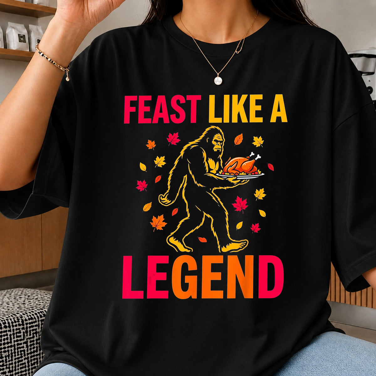 Feast Like A Legend Bigfoot Thanksgiving Turkey PNG