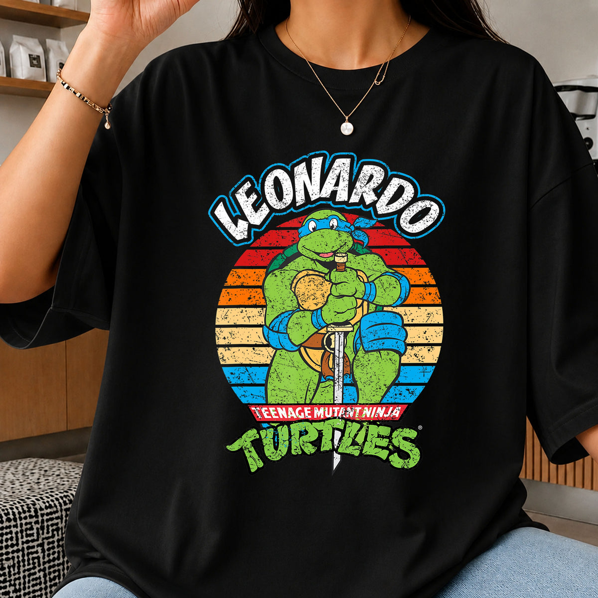 Leonardo Teenage Mutant Ninja Turtles Retro Vintage PNG