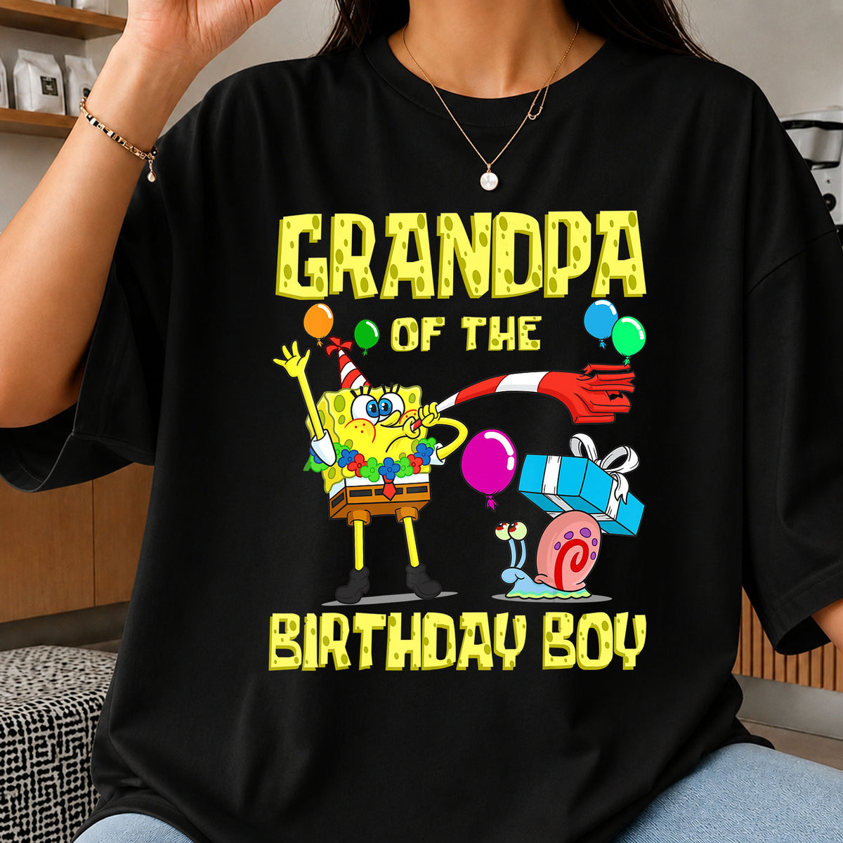 SpongeBob Grandpa Of The Birthday Boy Gary PNG