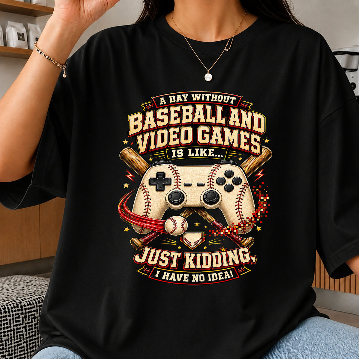 Baseball And Video Games Just Kidding Funny Gamer PNG