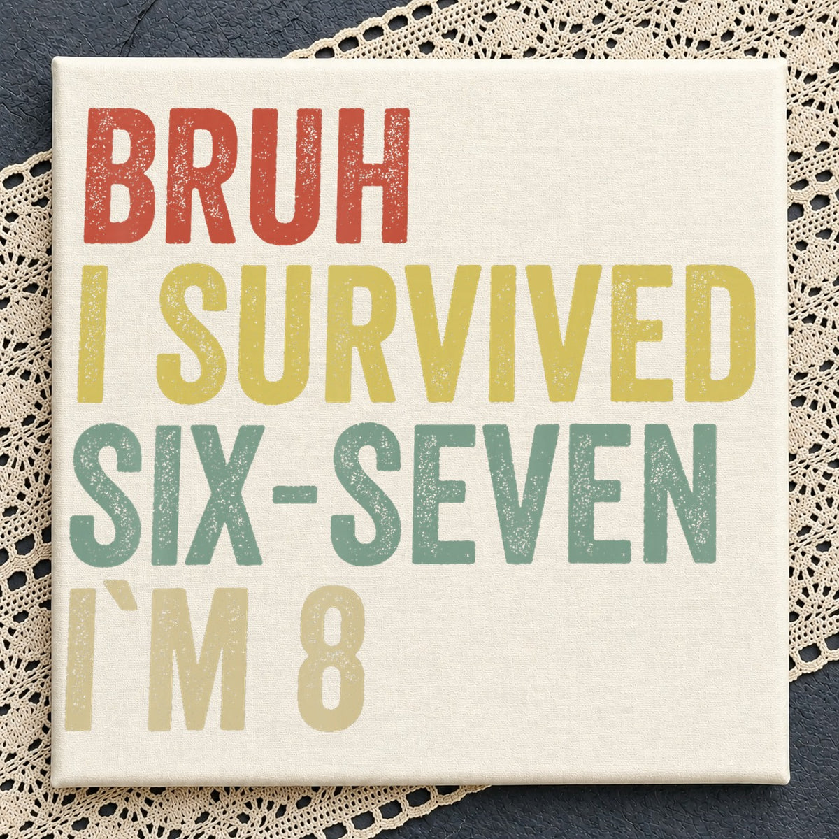 Bruh I Survived Six-Seven Im 8 Birthday Kids PNG