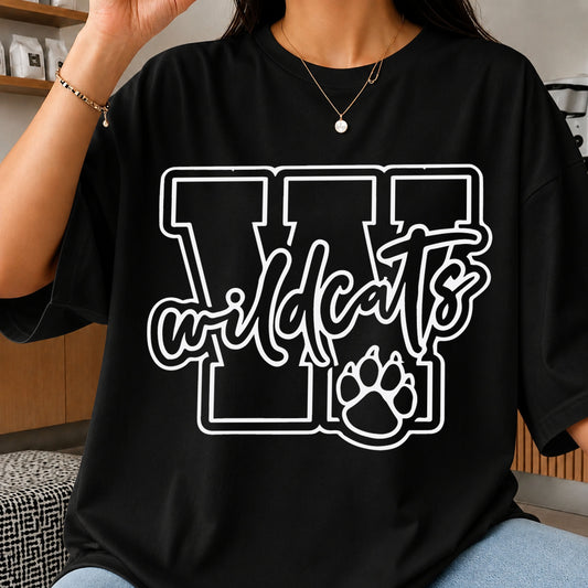 Wildcats Paw Print Varsity Letter Cricut Cut File SVG