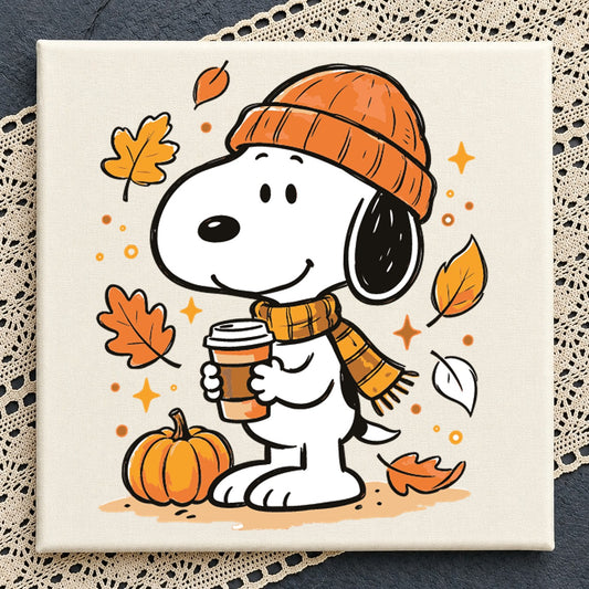 Snoopy Fall Autumn Coffee Pumpkin Cricut Cut File SVG