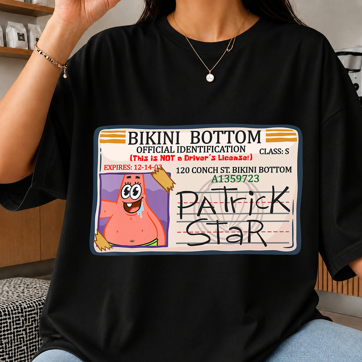 Patrick Star Bikini Bottom ID Card Funny Spongebob PNG