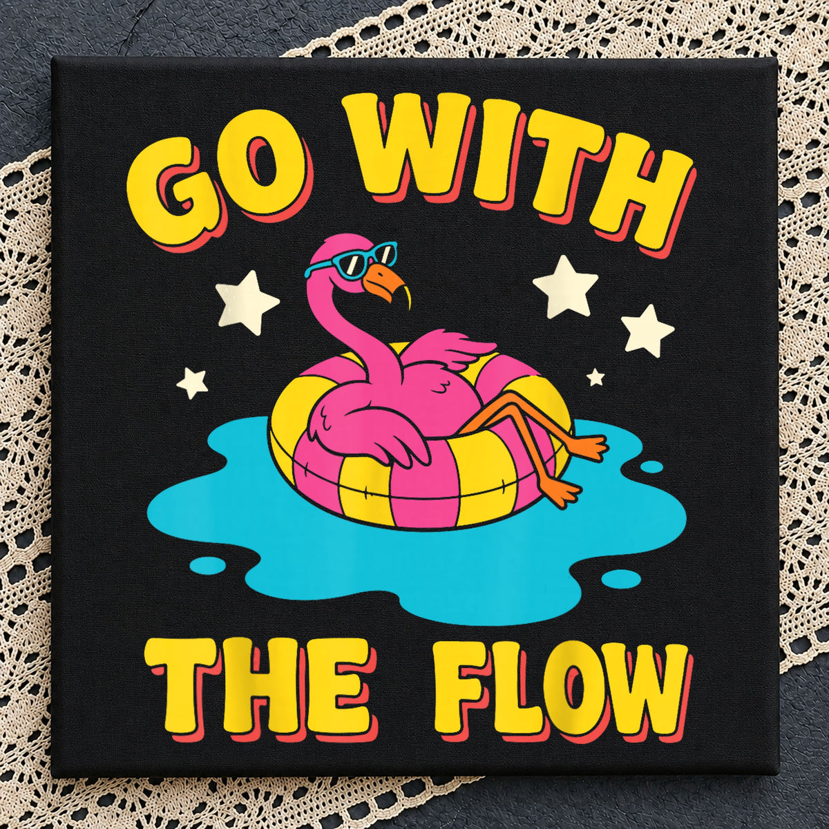 Go With The Flow Flamingo PNG, Summer Vibes PNG, Pool Party PNG