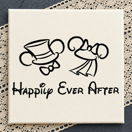 Mickey Minnie Happily Ever After SVG, Disney Wedding SVG, Bride Groom PNG