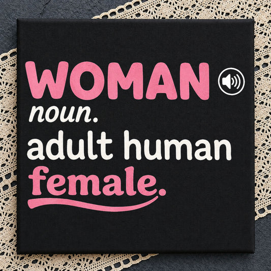 Woman Noun Adult Human Female Quote Clipart, Bold Pink Black, Neon v28