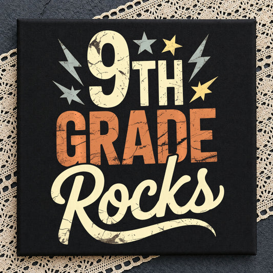 9th Grade Rocks PNG, Back To School PNG, Teacher PNG