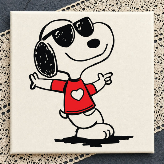 Snoopy Cool Sunglasses Heart Shirt Cricut Clipart SVG