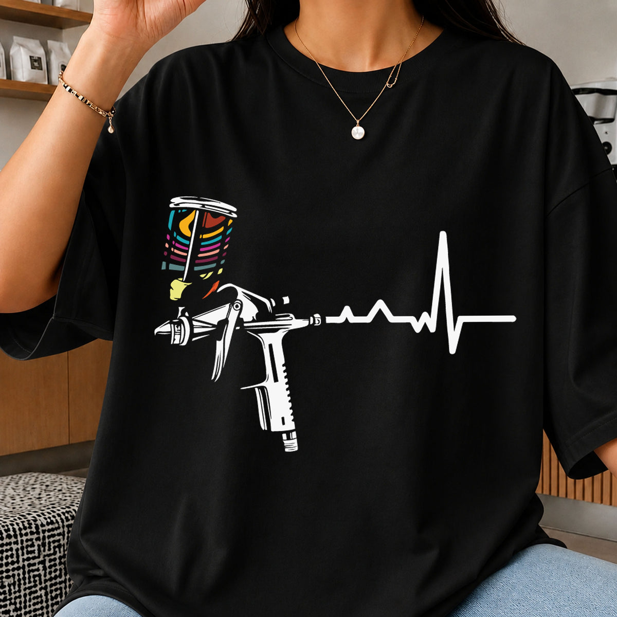 Paint Gun Heartbeat SVG, Auto Body Mechanic Cricut File