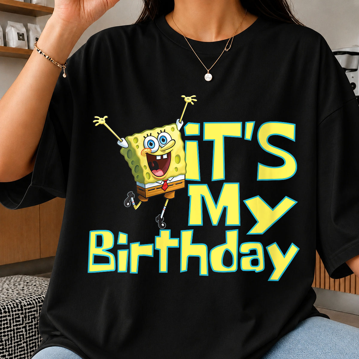 SpongeBob It's My Birthday Jumping Celebration PNG