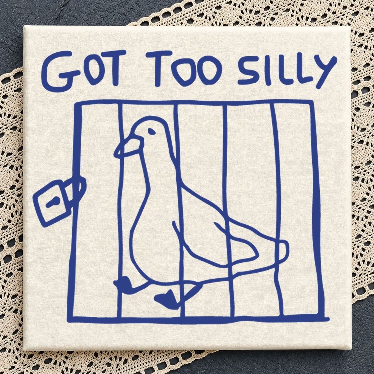 Got Too Silly Duck In Jail SVG, Funny Bird Cricut Clipart