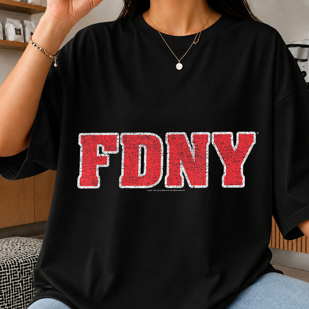 FDNY Distressed Grunge Bold Letters New York PNG