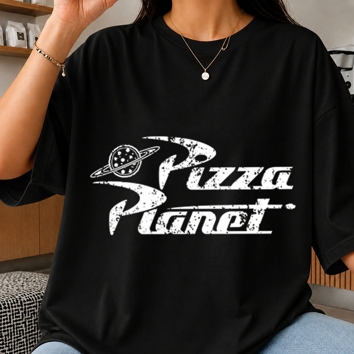 Pizza Planet Toy Story Distressed Grunge Logo PNG