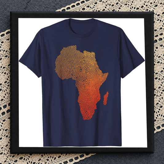 Africa Map Fingerprint PNG, African Pride Shirt Design, PNG