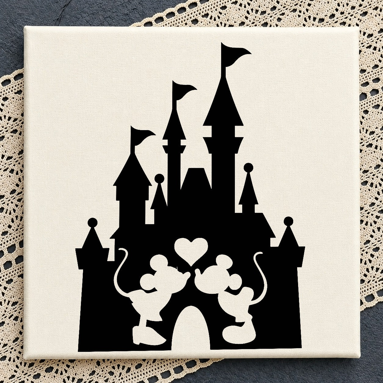 Mickey And Minnie Castle SVG, Disney Valentine SVG, Love PNG