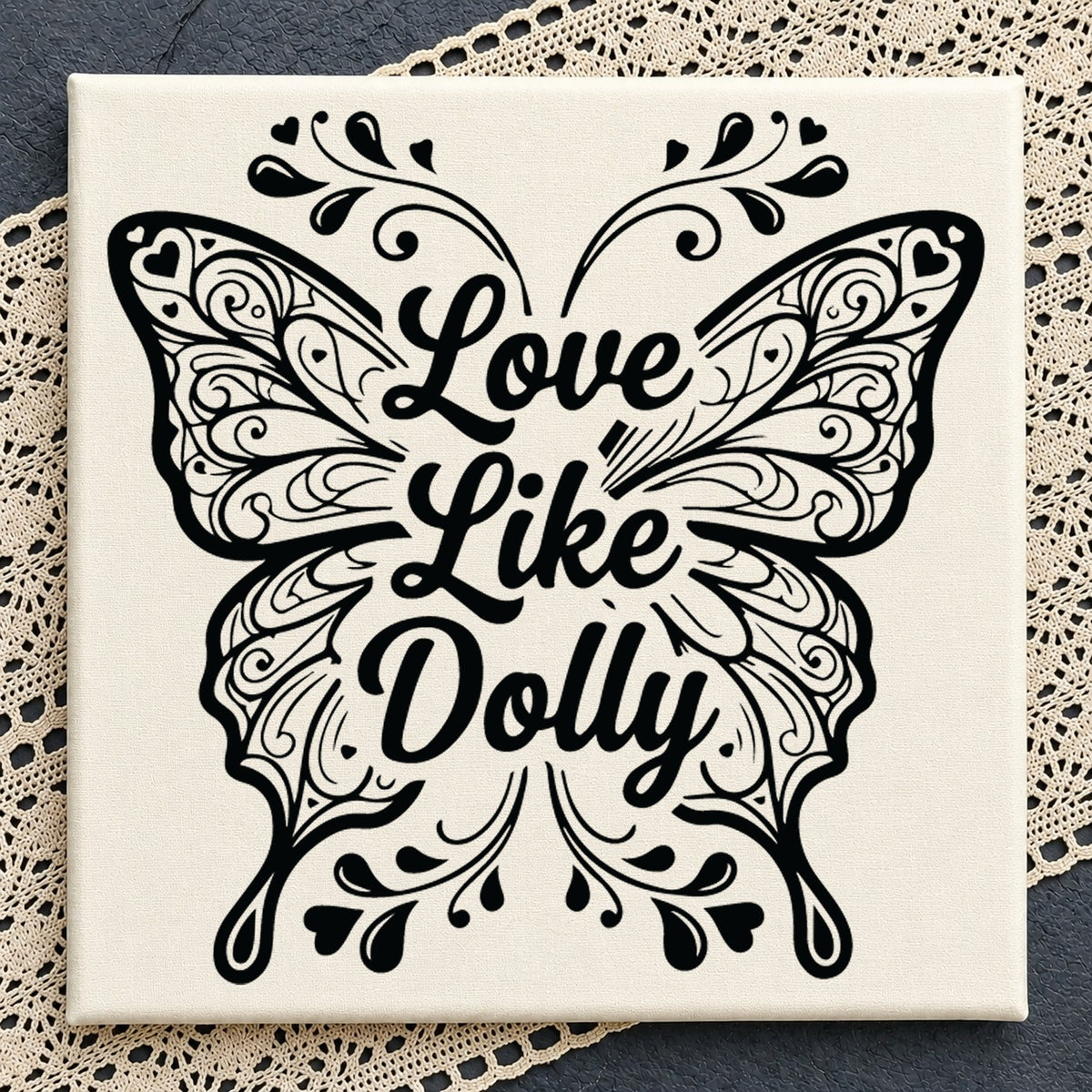 Love Like Dolly Butterfly SVG, Floral Cricut Cut File