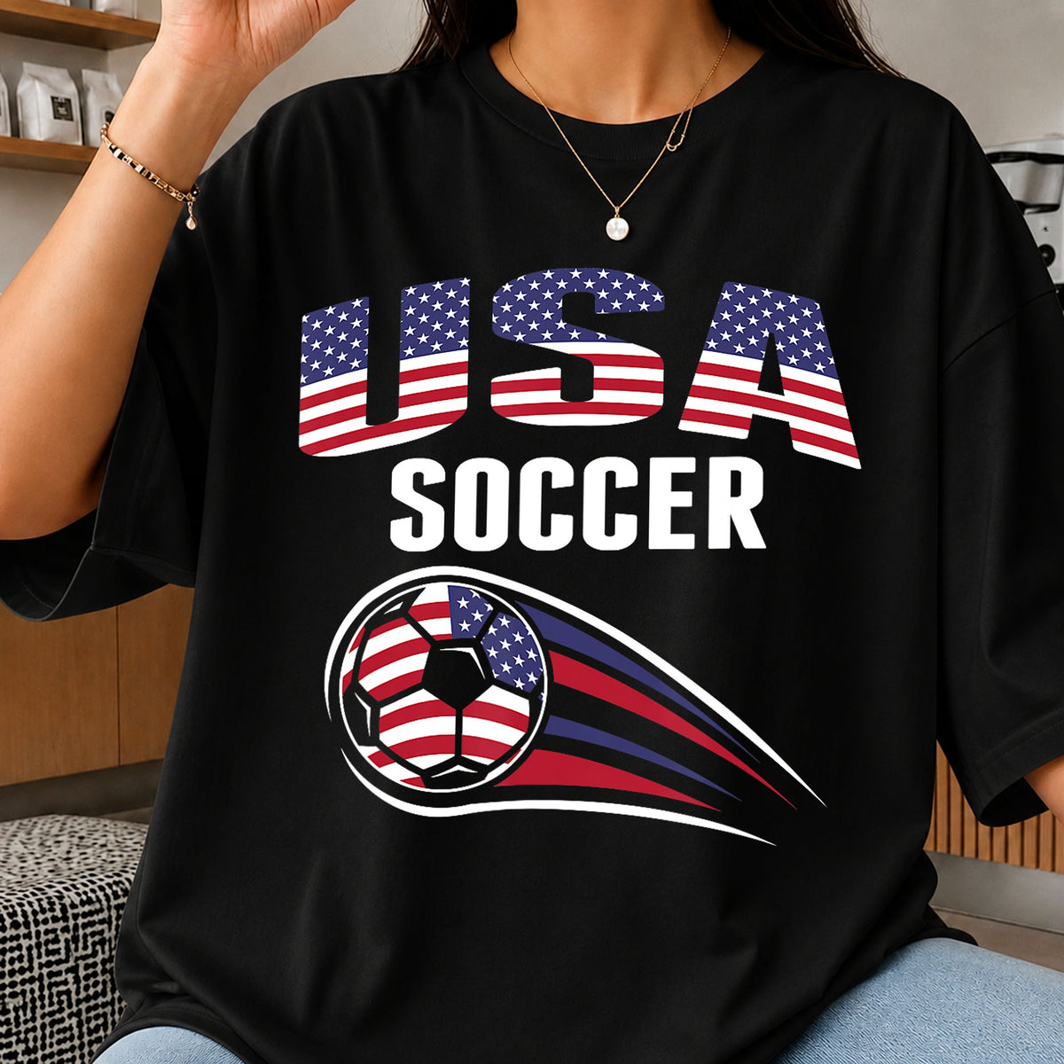 USA Soccer American Flag Soccer Ball Patriotic PNG