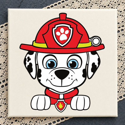 Marshall Paw Patrol Peek A Boo Fireman Clipart SVG