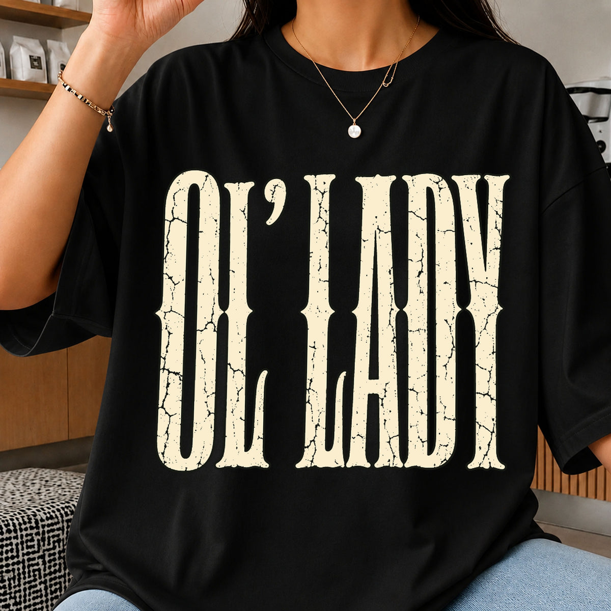 Ol' Lady Distressed Western Cricut Vinyl Cut File SVG