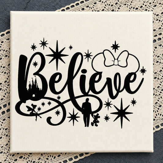 Disney Believe SVG, Minnie Mouse Castle SVG, Disney PNG