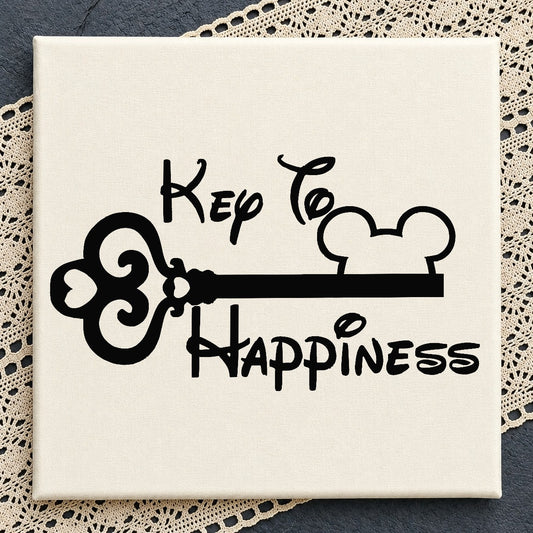 Disney Key To Happiness SVG, Mickey Mouse SVG PNG, Disney Castle Key SVG