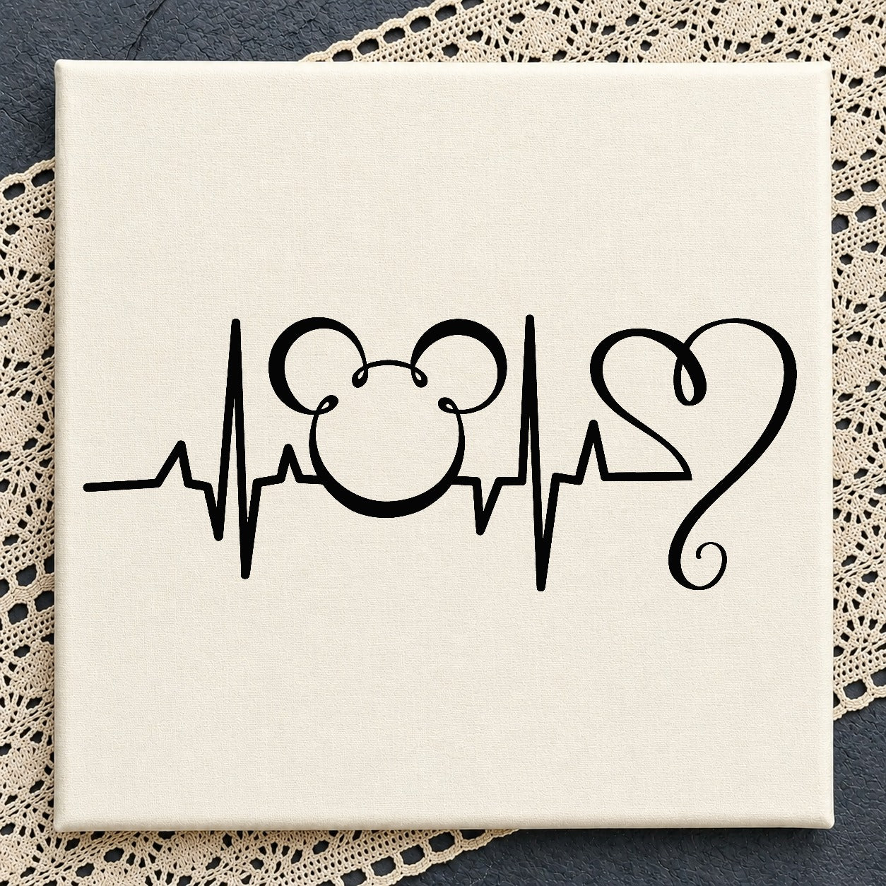 Mickey Mouse Heartbeat SVG, Disney Heart Pulse SVG, Mickey SVG PNG