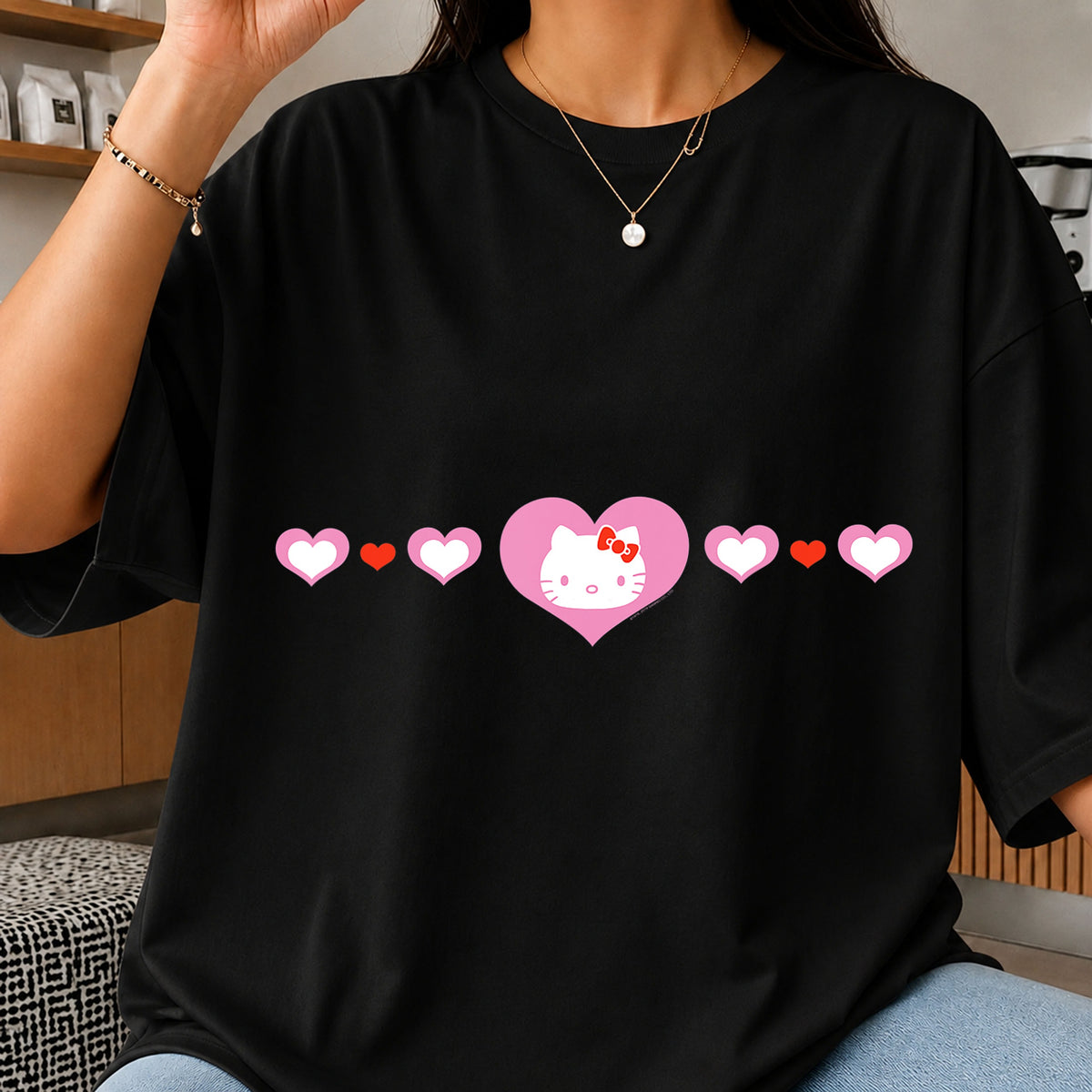 Hello Kitty Valentine Hearts Pink Love Sanrio PNG