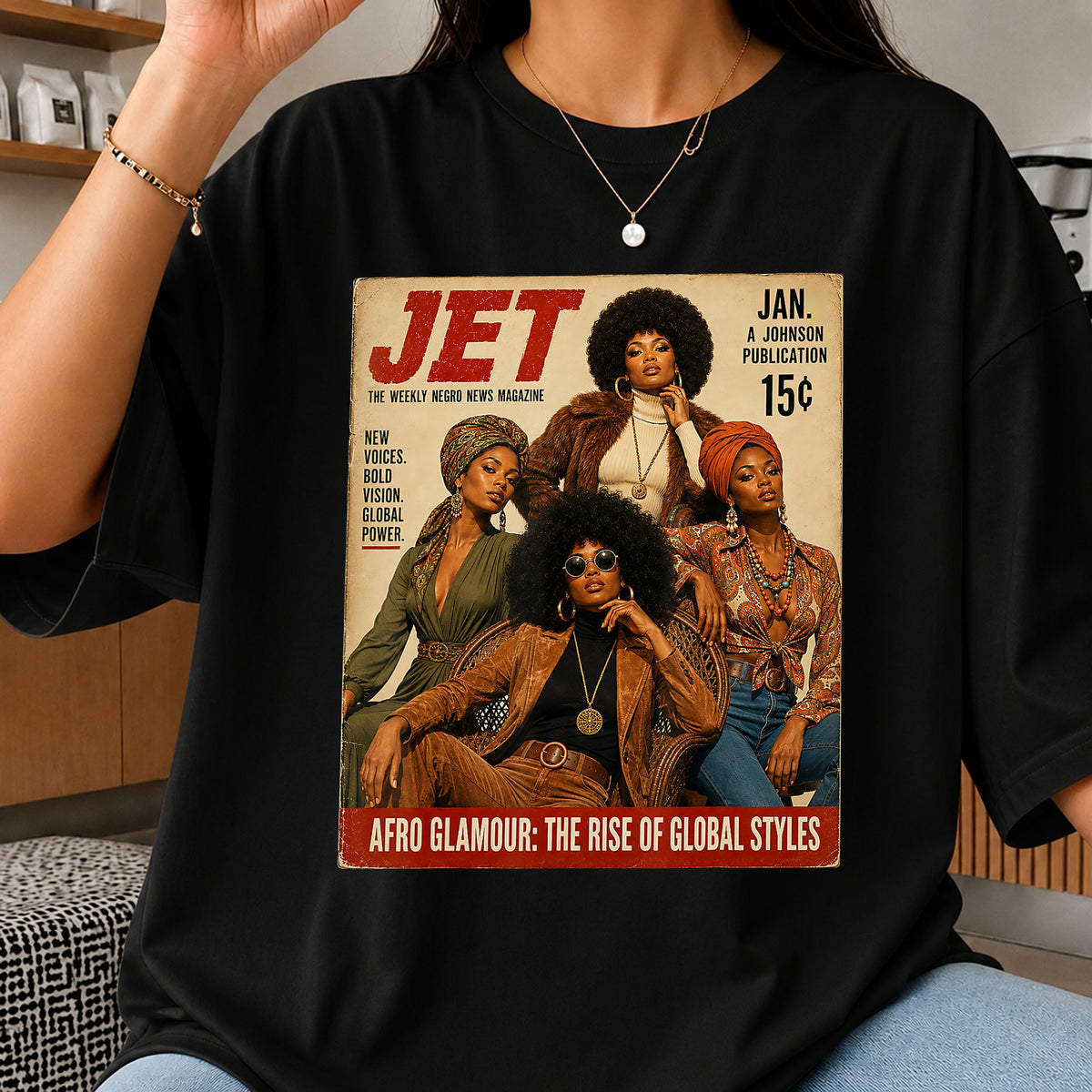Jet Magazine Afro Glamour Black Women Retro Cover PNG