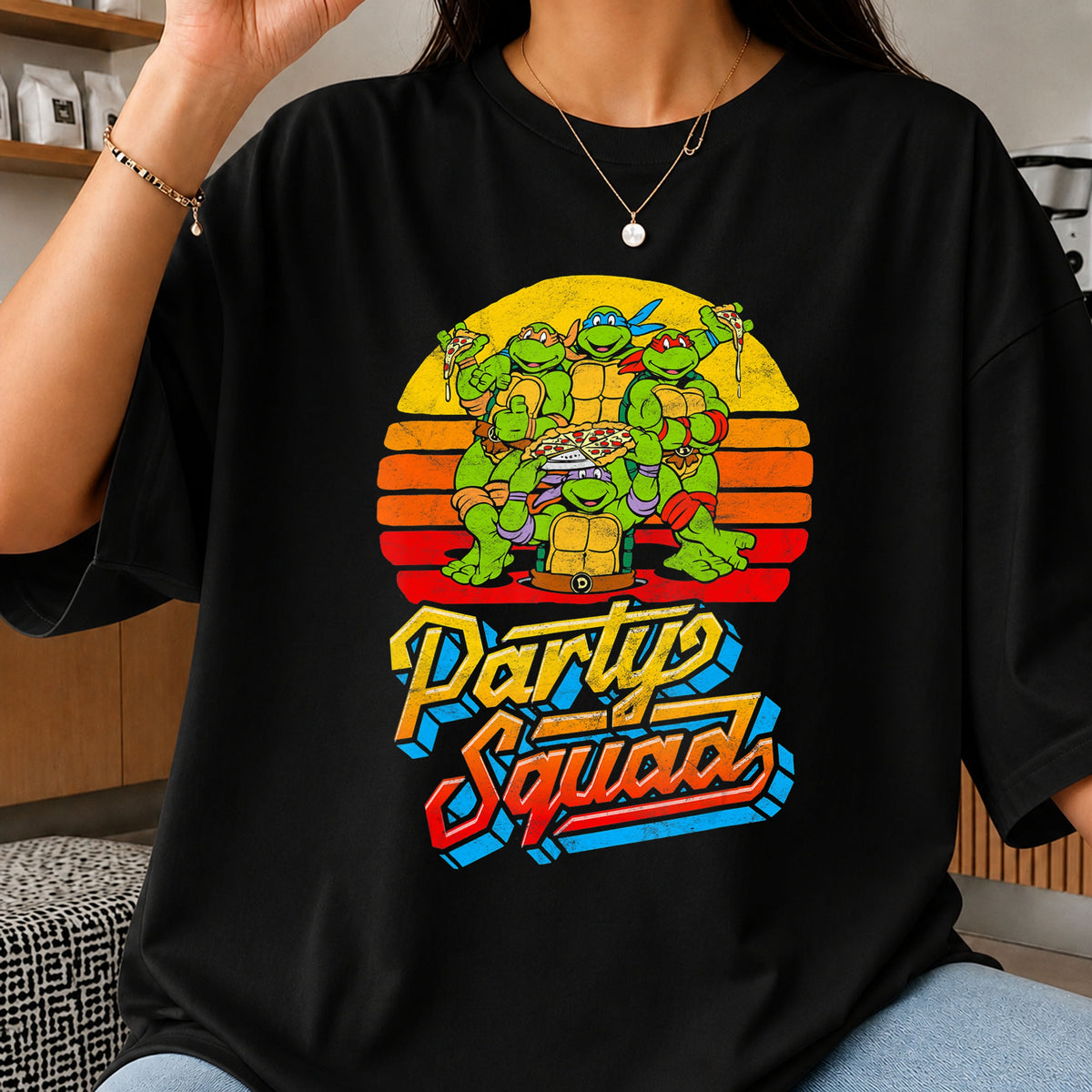 Teenage Mutant Ninja Turtles Party Squad Retro Vintage PNG