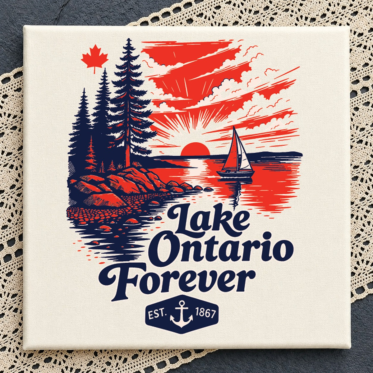 Lake Ontario Forever Est 1867 Sailboat Sunset SVG