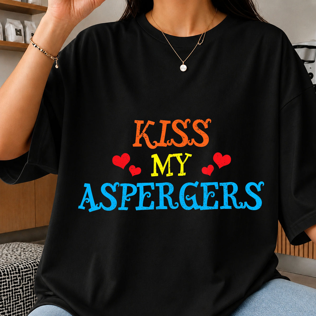 Kiss My Aspergers PNG, Funny Autism Awareness Shirt Design