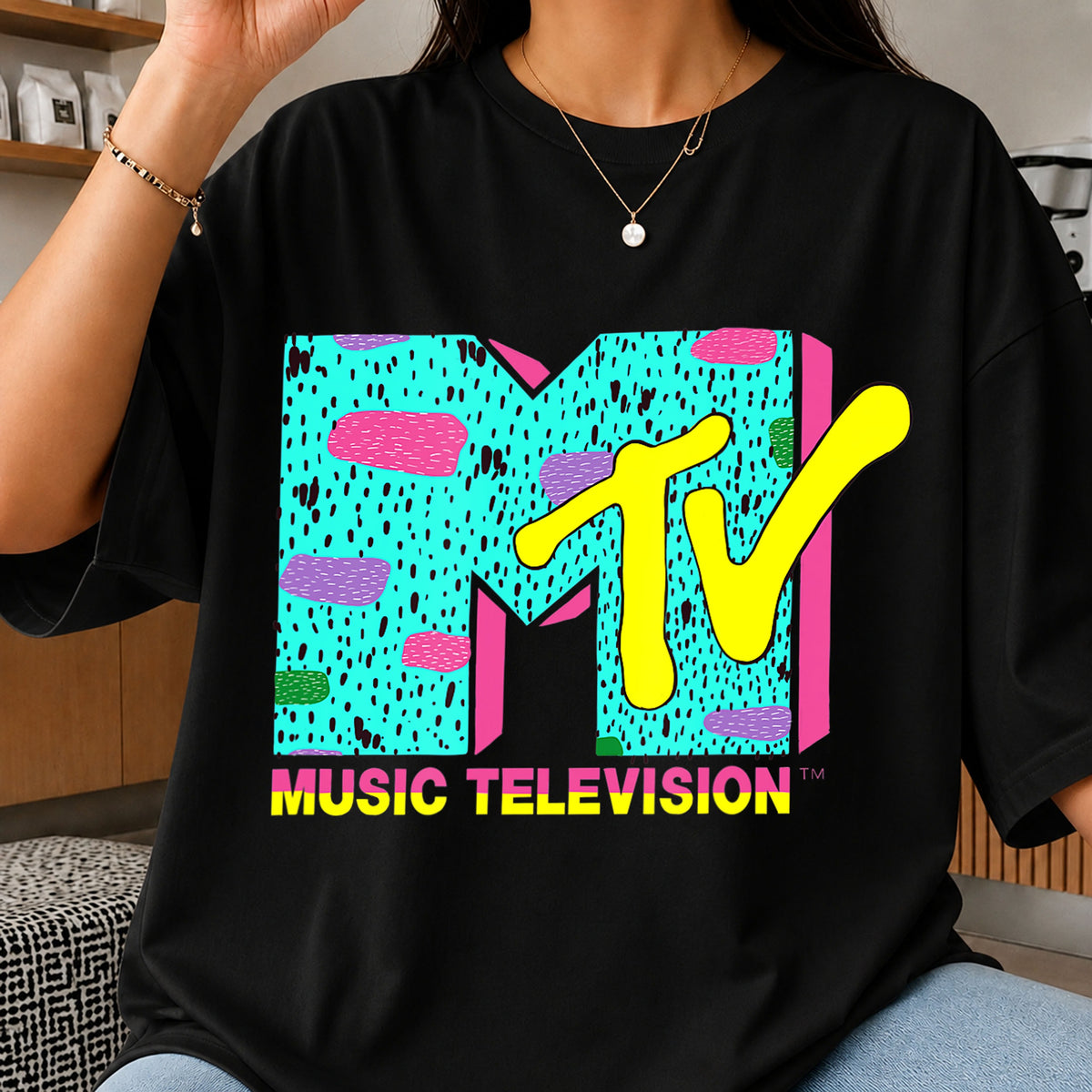 MTV Music Television Colorful Dalmatian Spots Retro Logo PNG