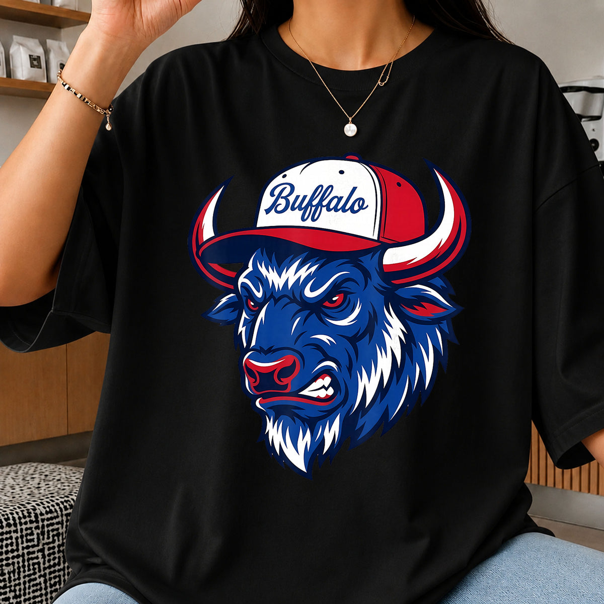 Buffalo Bills Bison Mascot Baseball Cap Sports PNG