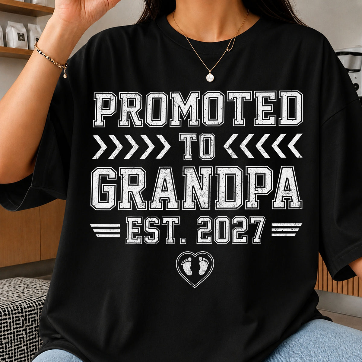 Promoted To Grandpa Est 2027 New Grandpa Gift PNG