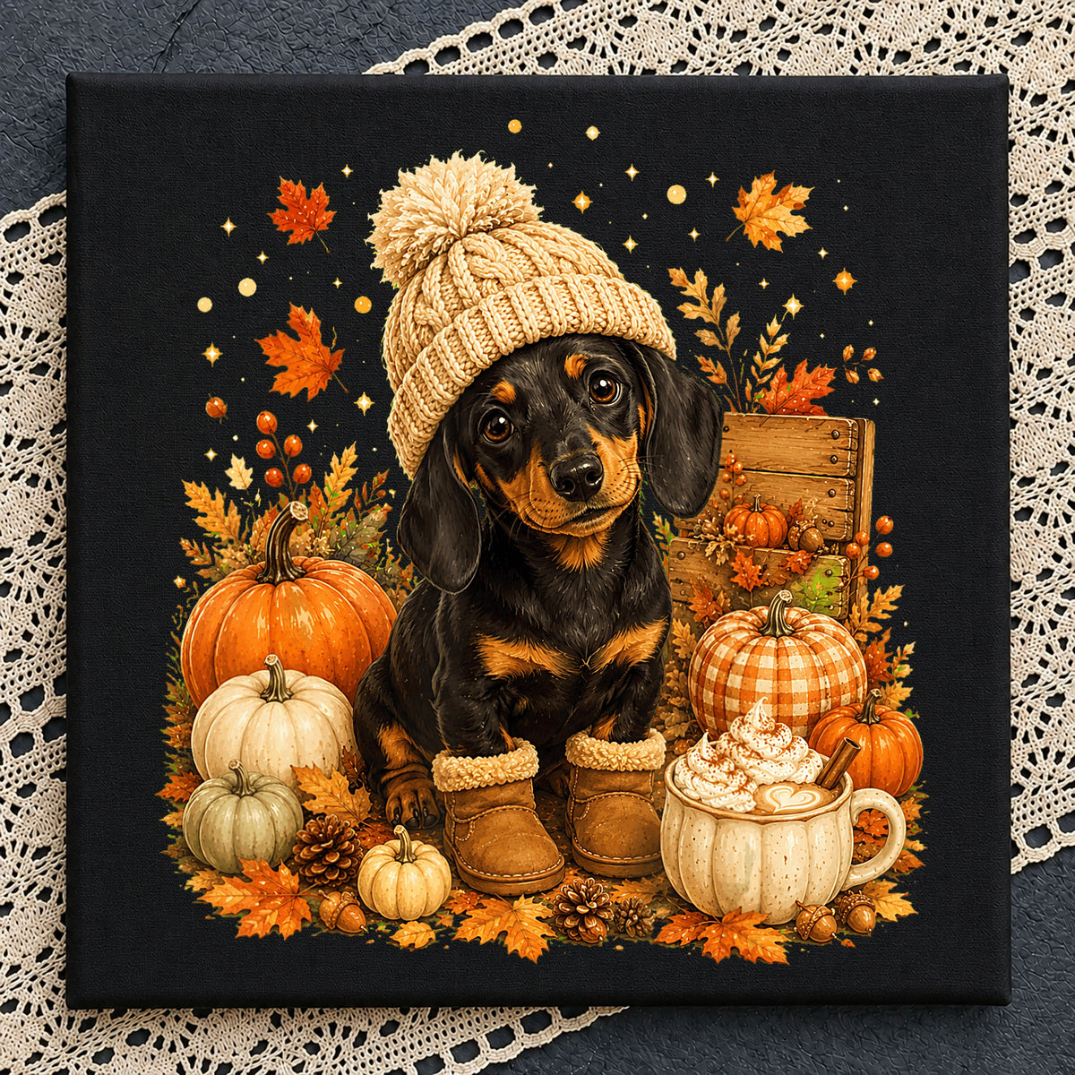 Dachshund Fall PNG, Autumn Dog Pumpkin PNG, Cute Dog PNG