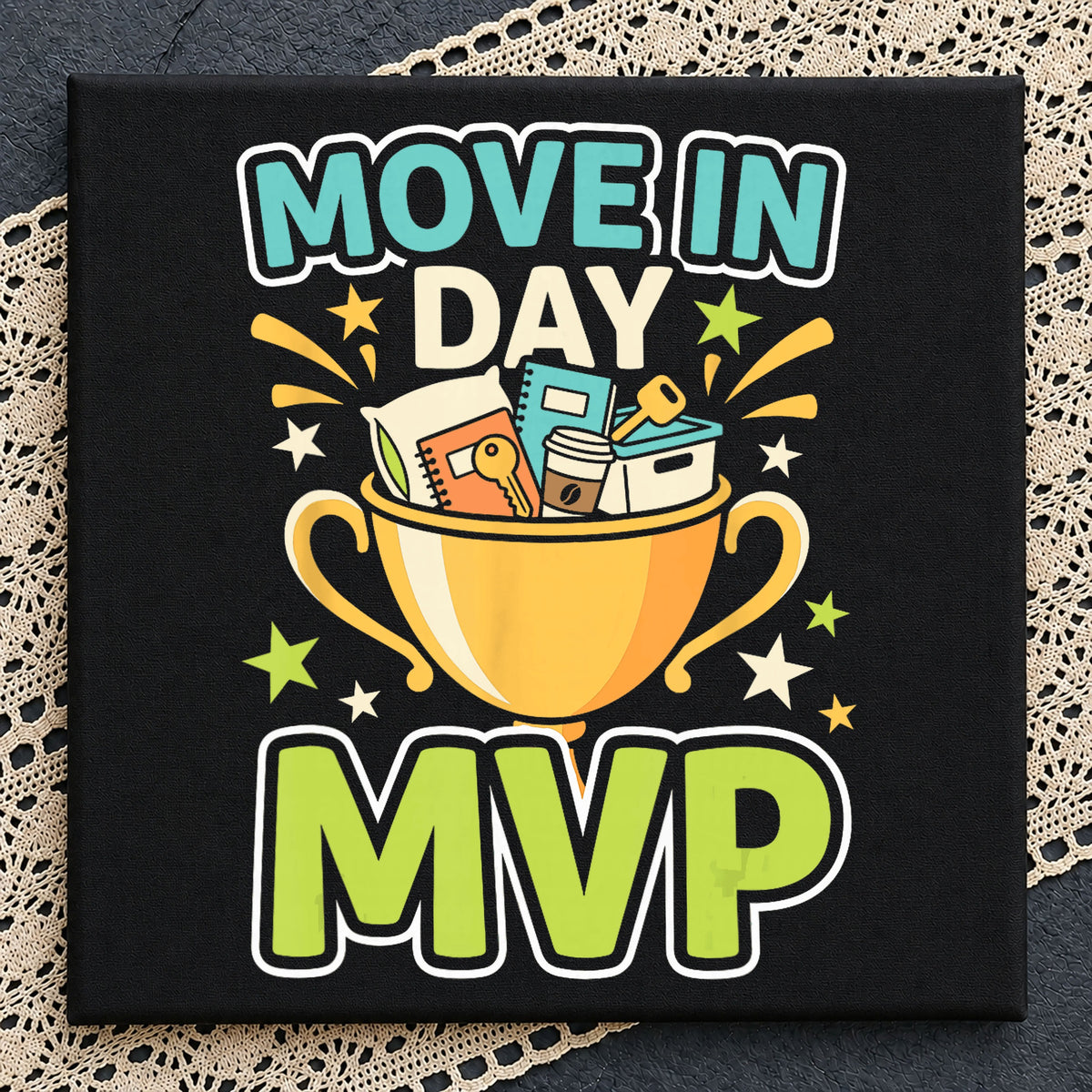Move In Day MVP Clipart, Trophy School Supplies Stars, College Design
