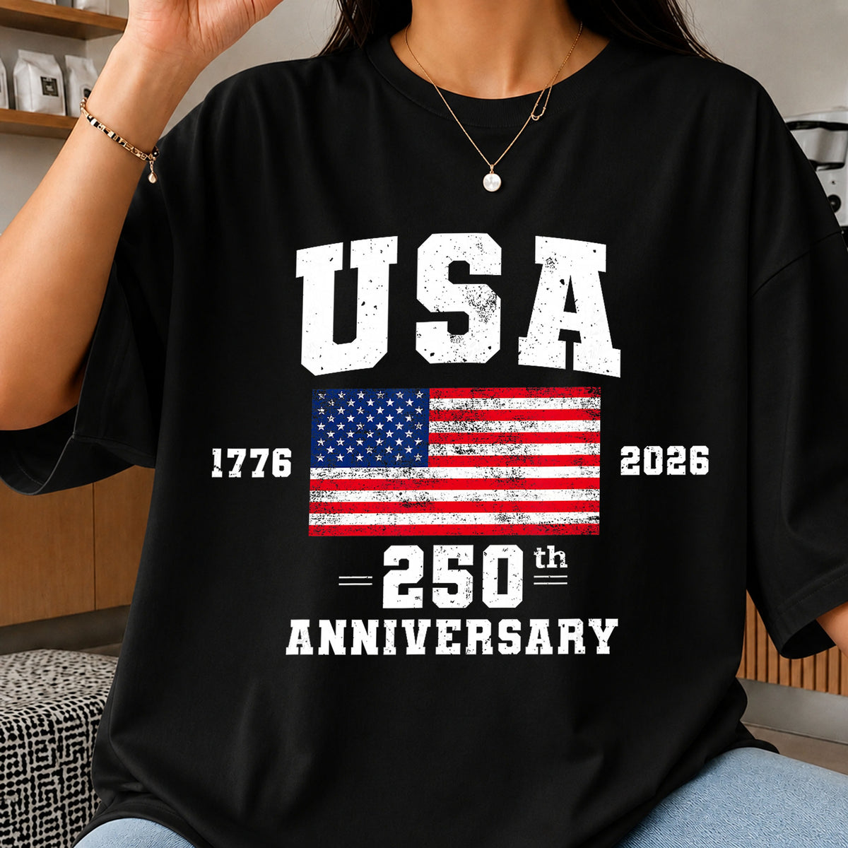 USA 250th Anniversary 1776 2026 American Flag PNG
