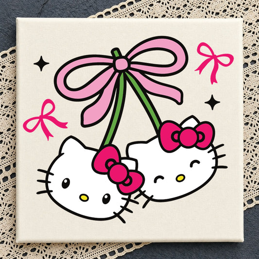 Hello Kitty Cherry Bow Coquette Cricut Cut File SVG