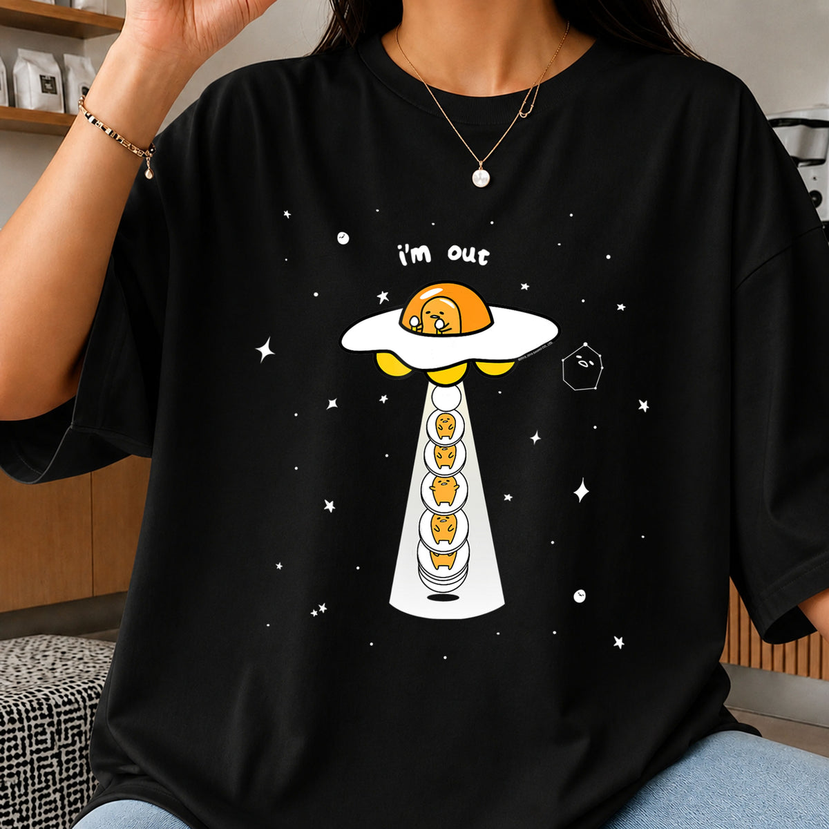 Gudetama I'm Out UFO Space Abduction Lazy Egg PNG
