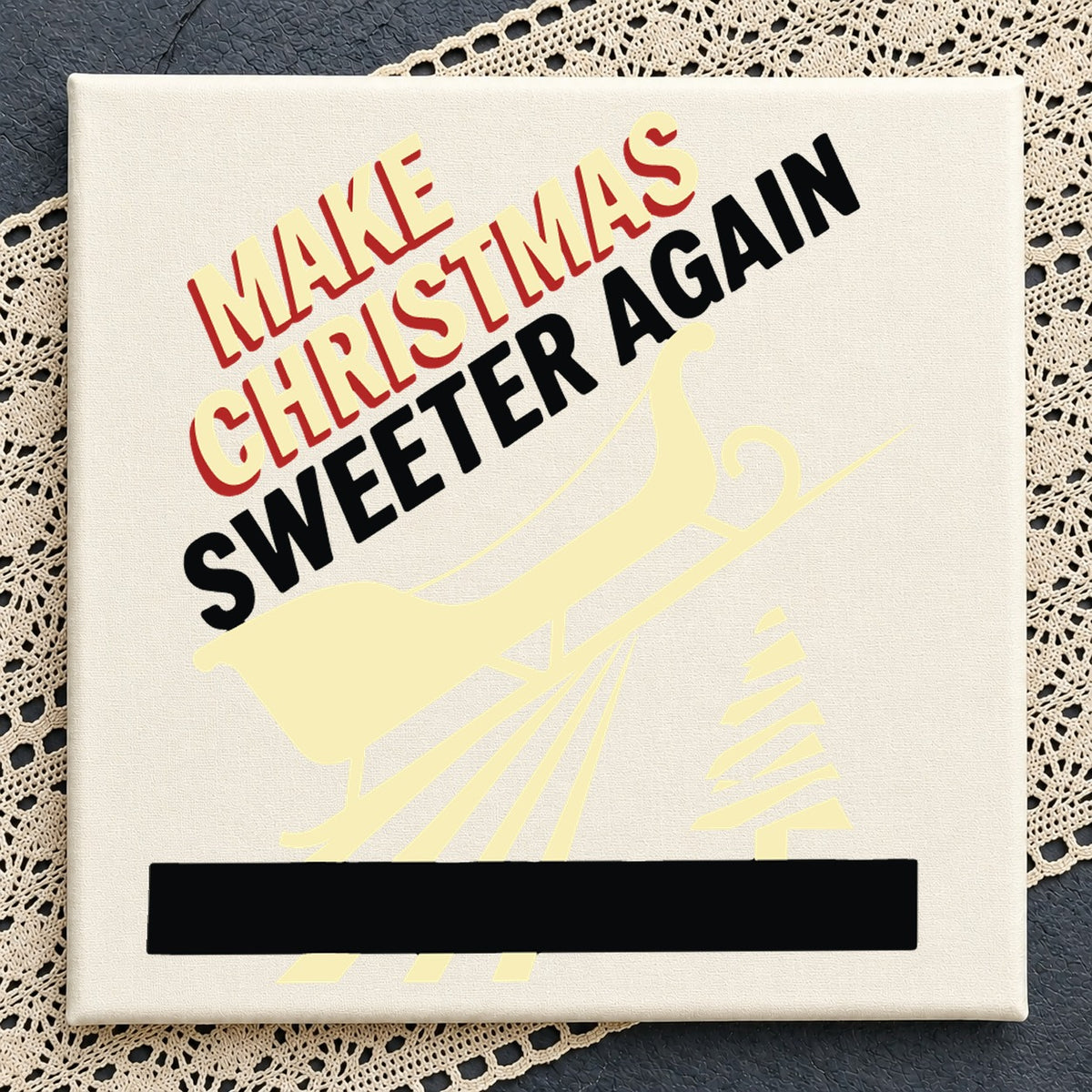 Make Christmas Sweeter Again SVG, Reindeer Sleigh Clipart