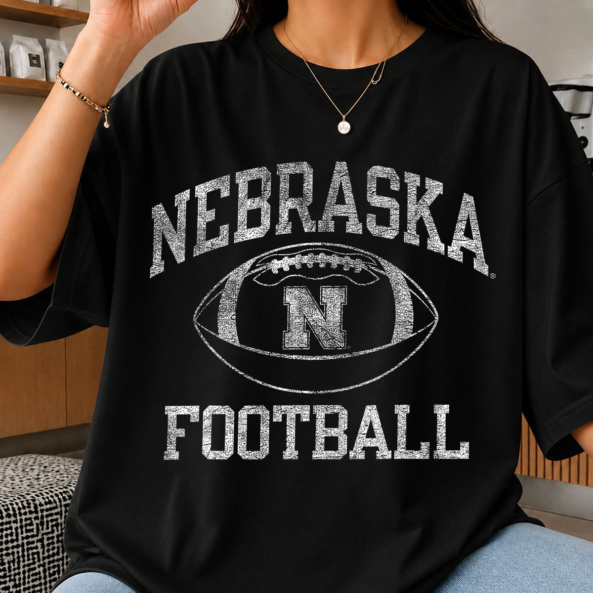 Nebraska Football Distressed Grunge Vintage Sport PNG