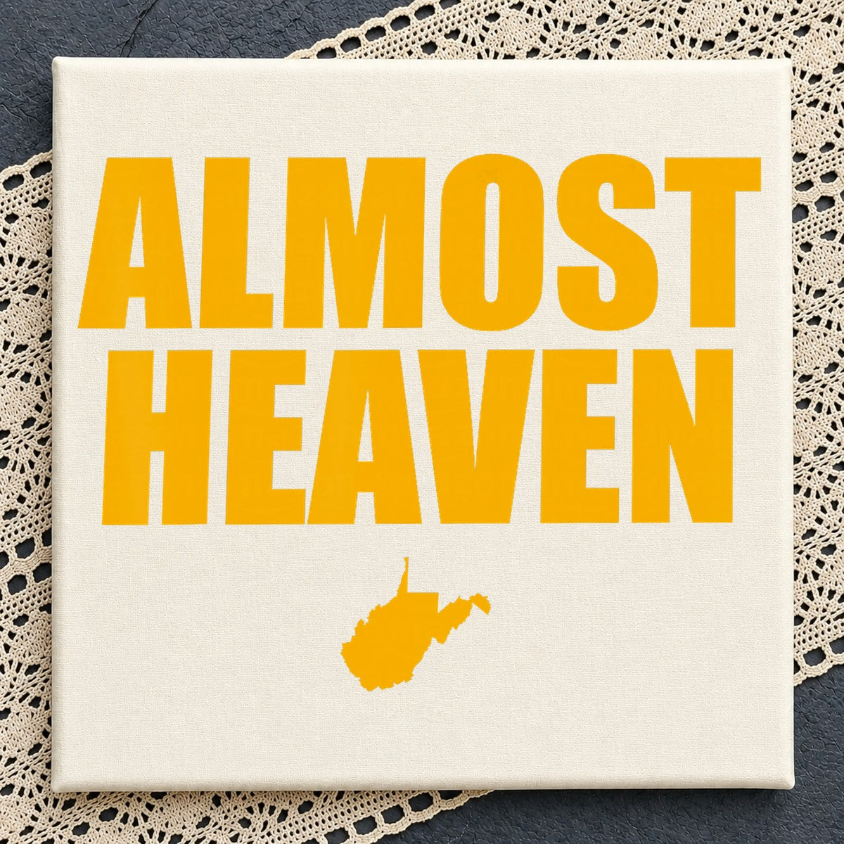 Almost Heaven West Virginia State Map Cut File SVG