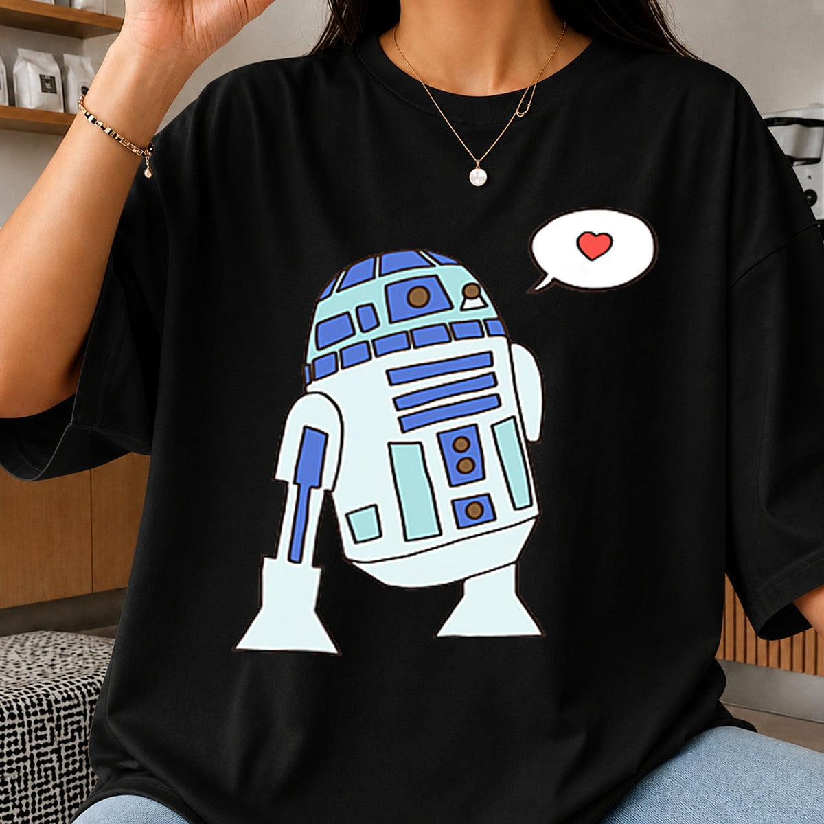 R2-D2 Love Heart Speech Bubble Star Wars Droid PNG