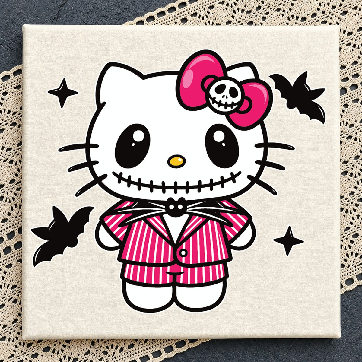 Hello Kitty Jack Skellington Halloween Cricut Design SVG
