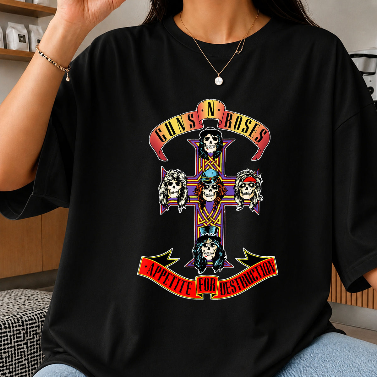 Guns N Roses Appetite For Destruction Skull Cross PNG