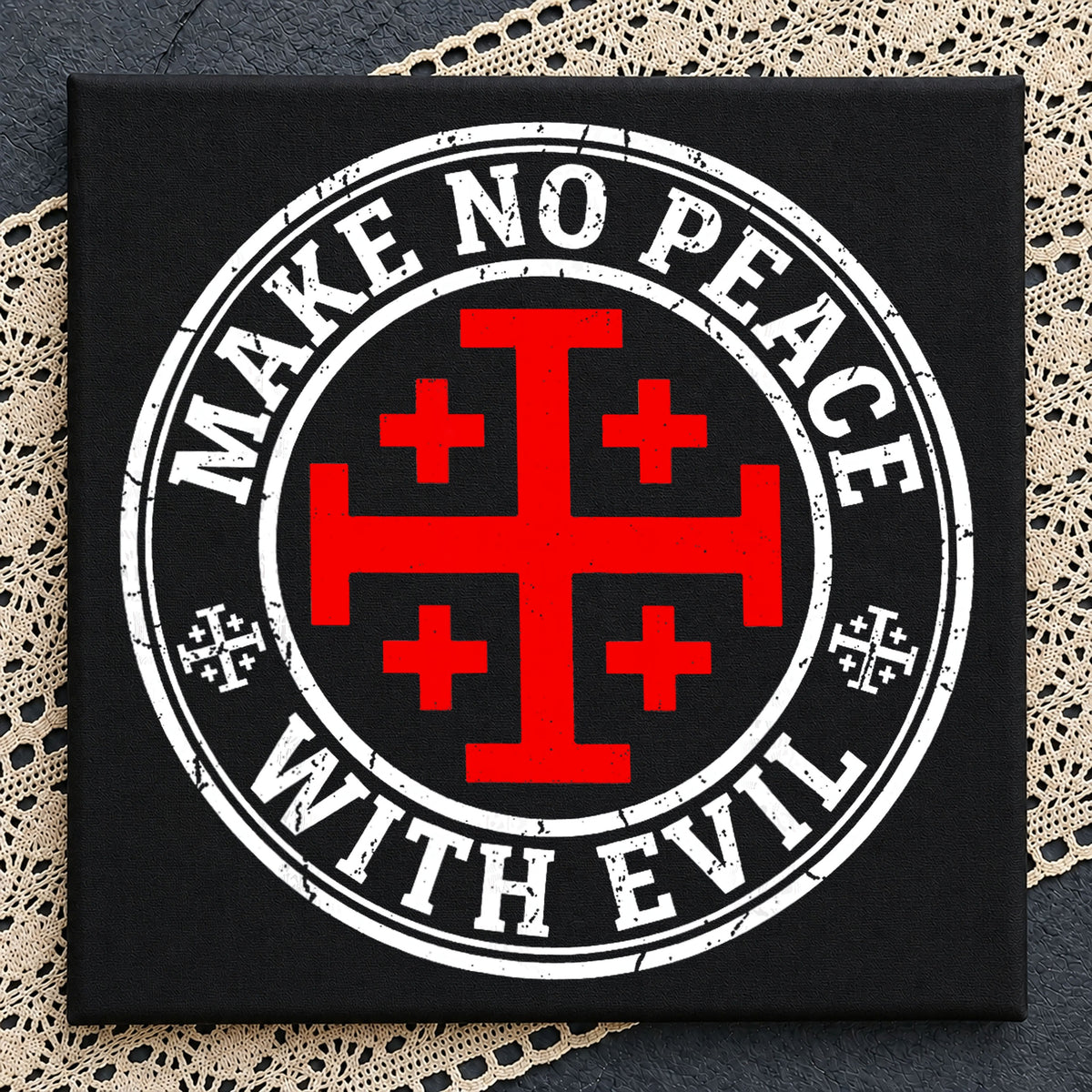 Make No Peace With Evil PNG, Christian Cross PNG, Religious PNG