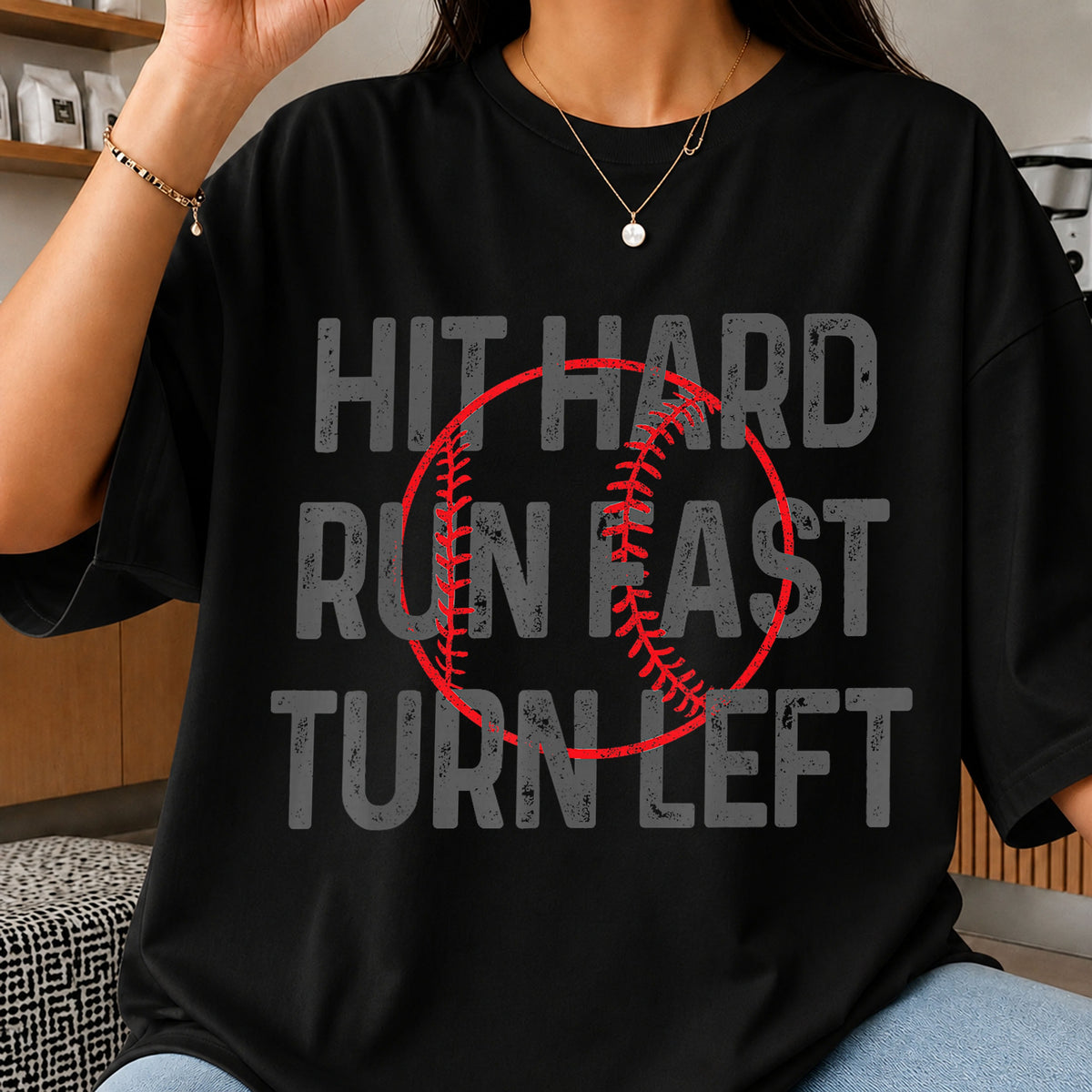 Hit Hard Run Fast Turn Left Baseball Quote PNG